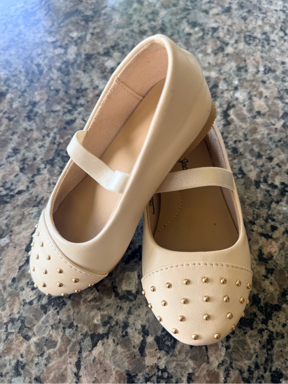 Target Cream Ballet Flats with Gold Studs - Girls